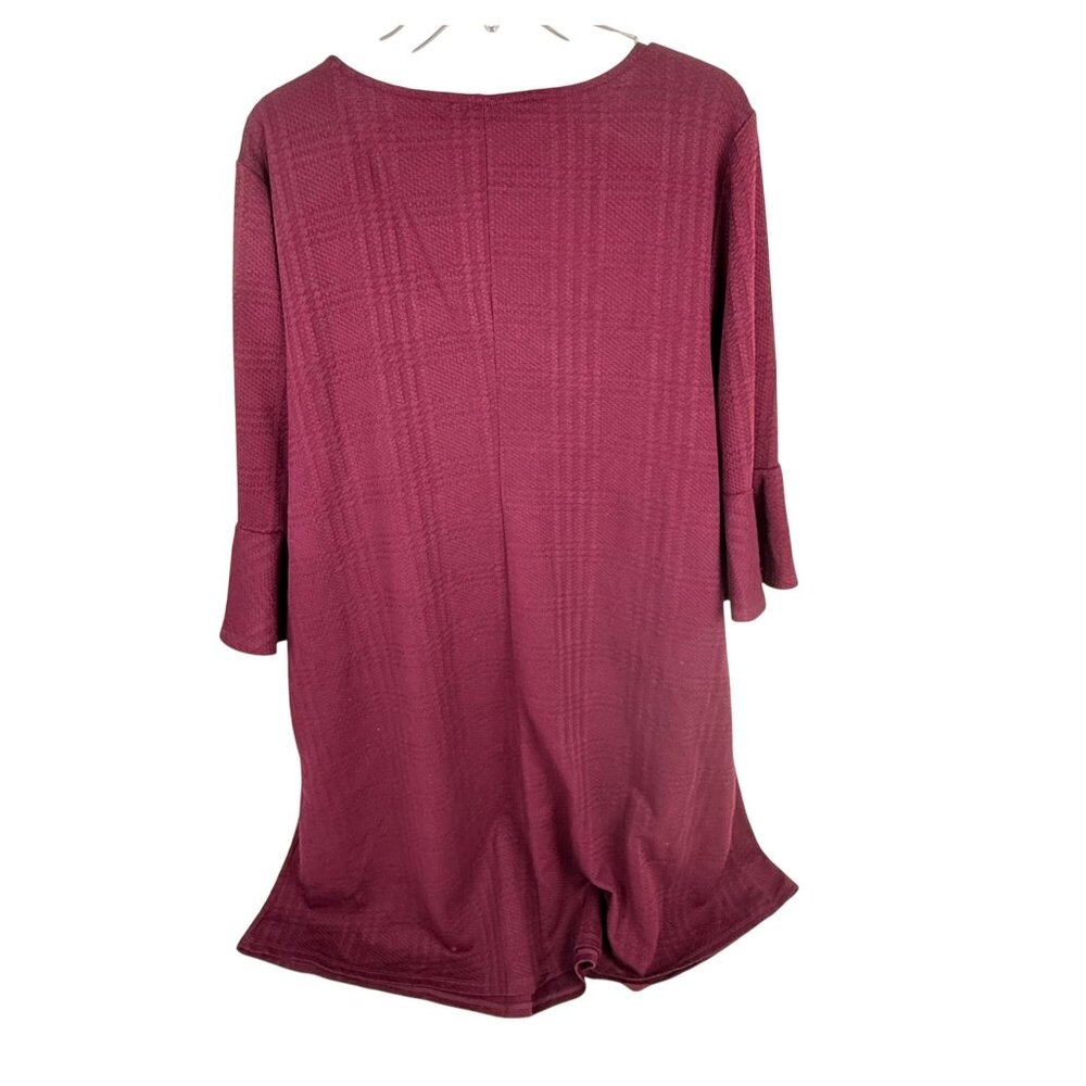 Apt. 9 Women's Bell-Sleeve Shift Dress V-Neck Maroon Size XXL - Picture 4 of 5